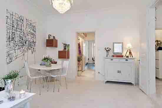 高冷装修风格白墙白门浅色地板如何搭配家具